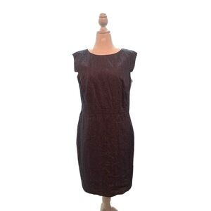 Ann Taylor Classic Sleeveless Blue Sheath Dress